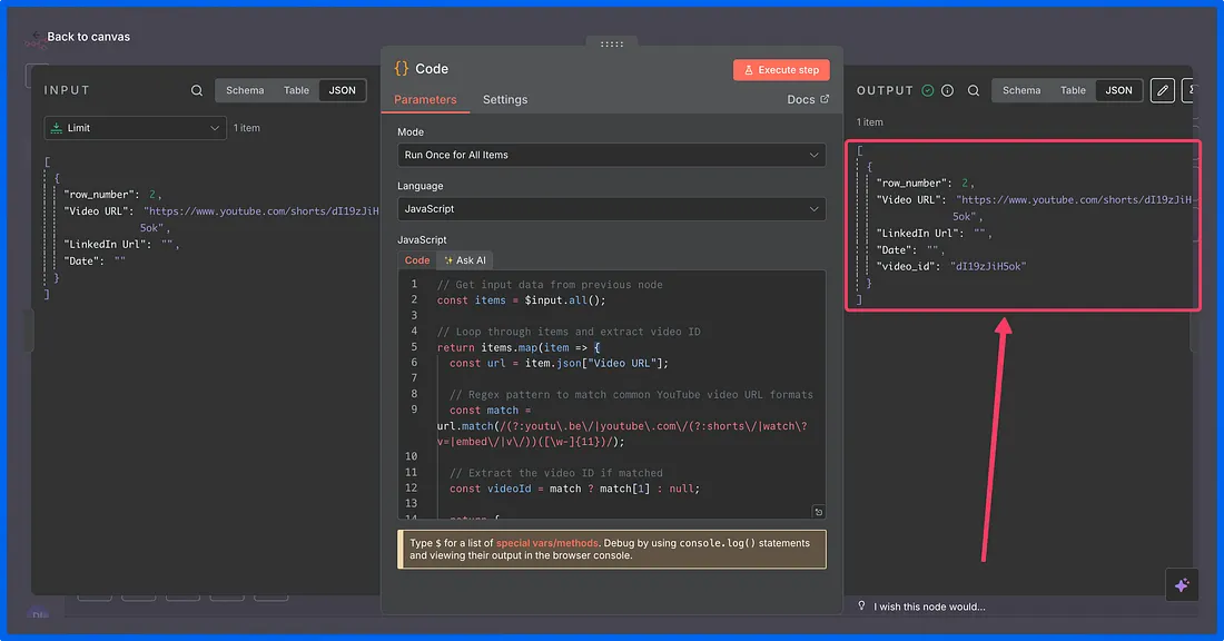 node outputs