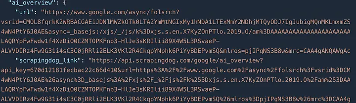 ai overview json