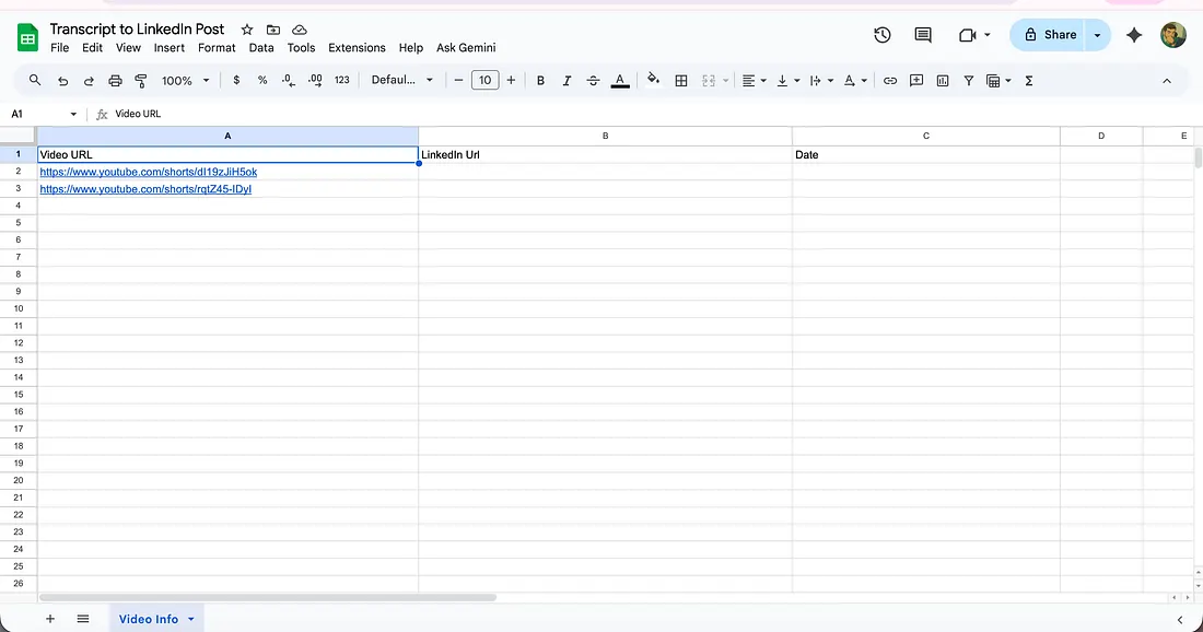 google sheet